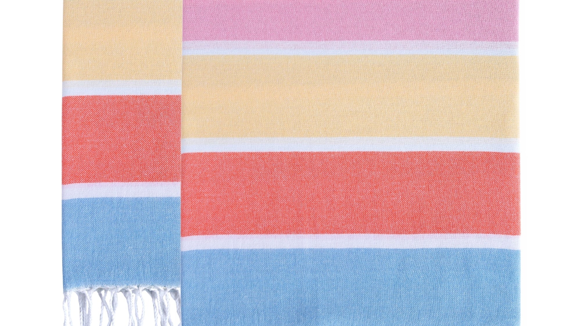 Traditional striped Turkish peshtemal towels woven from long-staple Turkish cotton