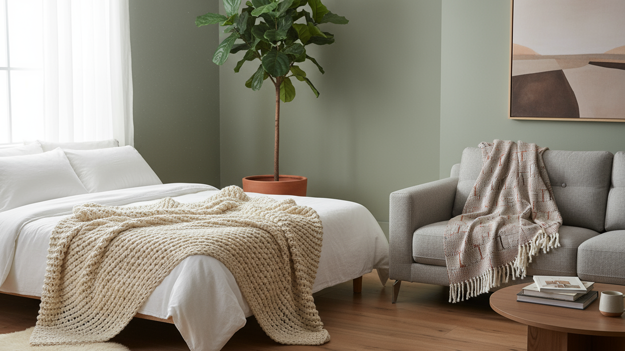 5 Creative ways to style throws on sofas and beds