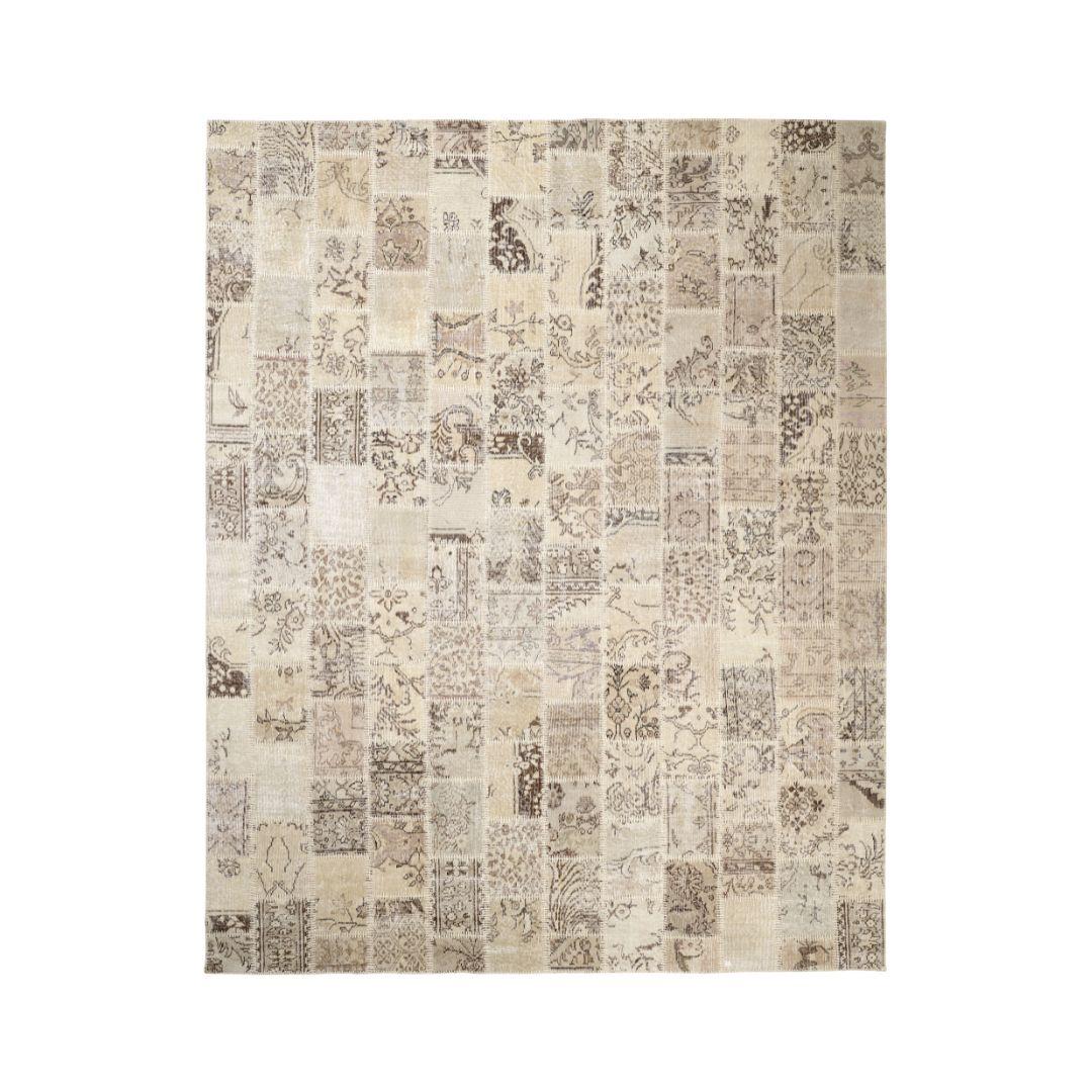 Vintage Mist Gray Patchwork Turkish Rug - TUR-GRAY-PAT-810-003 - Arconiz