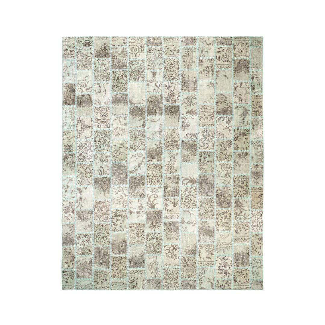 Vintage Light Sand Patchwork Turkish Rug - TUR-BEI-PAT-810-001 - Arconiz