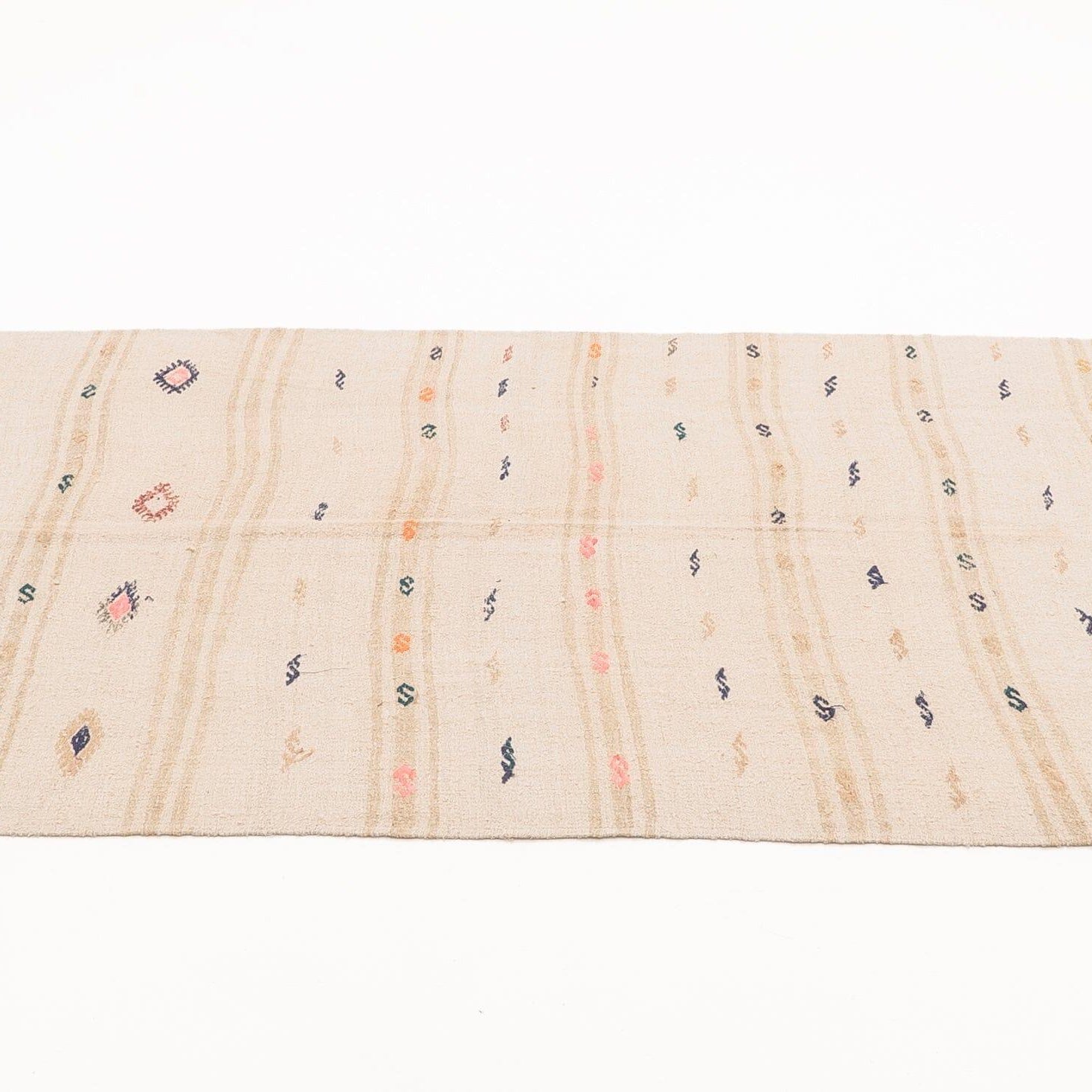 Hemp Bouquet Handwoven Vintage Hemp Rug - 01-00007 - Arconiz