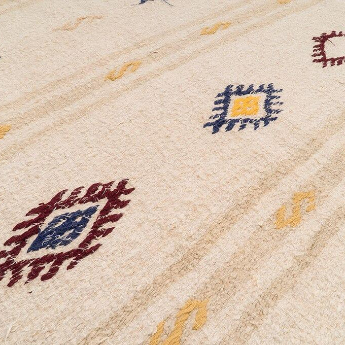 Hemp Bouquet Handwoven Vintage Hemp Rug - 01-00007 - Arconiz