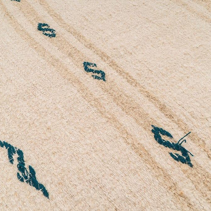 Hemp Bouquet Handwoven Vintage Hemp Rug - 01-00007 - Arconiz