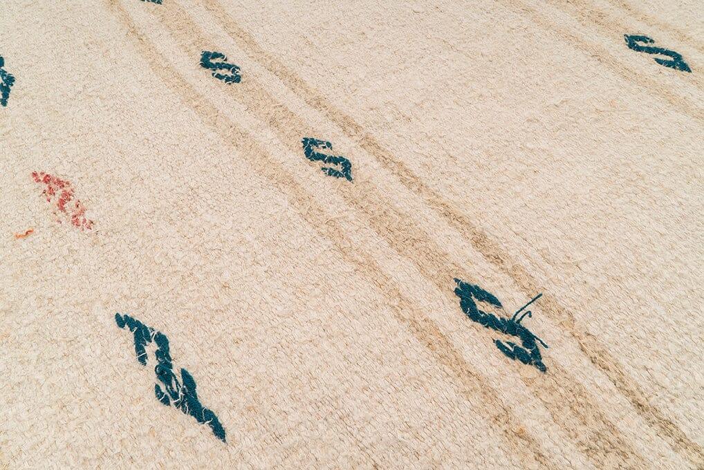 Hemp Bouquet Handwoven Vintage Hemp Rug - 01-00007 - Arconiz