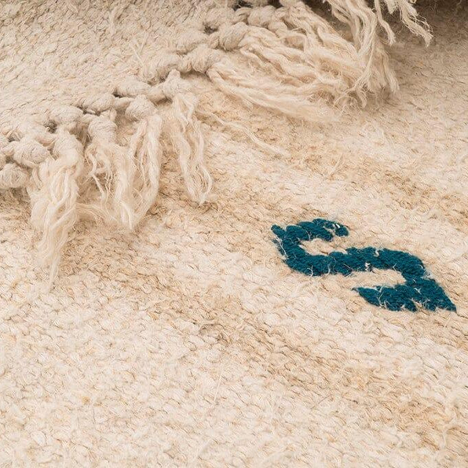 Hemp Bouquet Handwoven Vintage Hemp Rug - 01-00007 - Arconiz