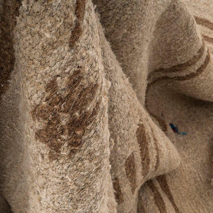 Handwoven Vintage Hemp Rug - 01-00051 - Arconiz