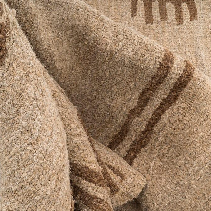 Handwoven Vintage Hemp Rug - 01-00051 - Arconiz