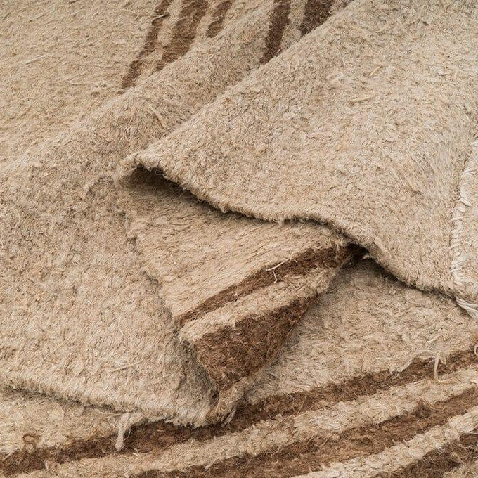 Hemp Bouquet Handwoven Vintage Hemp Rug - 01-00058 - Arconiz