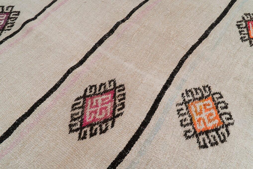 Handwoven Vintage Hemp Rug - 01-00070 - Arconiz