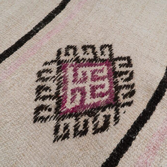 Handwoven Vintage Hemp Rug - 01-00070 - Arconiz