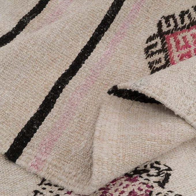 Handwoven Vintage Hemp Rug - 01-00070 - Arconiz