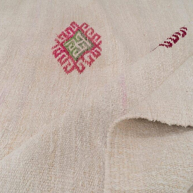Handwoven Vintage Hemp Rug - 01-00070 - Arconiz