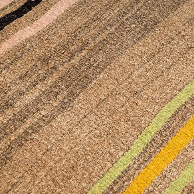 Hemp Bouquet Handwoven Vintage Rug - 01-00095 - Arconiz