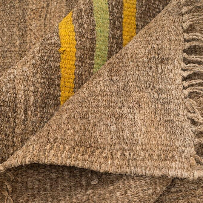 Hemp Bouquet Handwoven Vintage Rug - 01-00095 - Arconiz