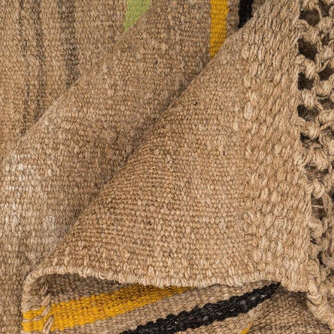 Hemp Bouquet Handwoven Vintage Rug - 01-00095 - Arconiz