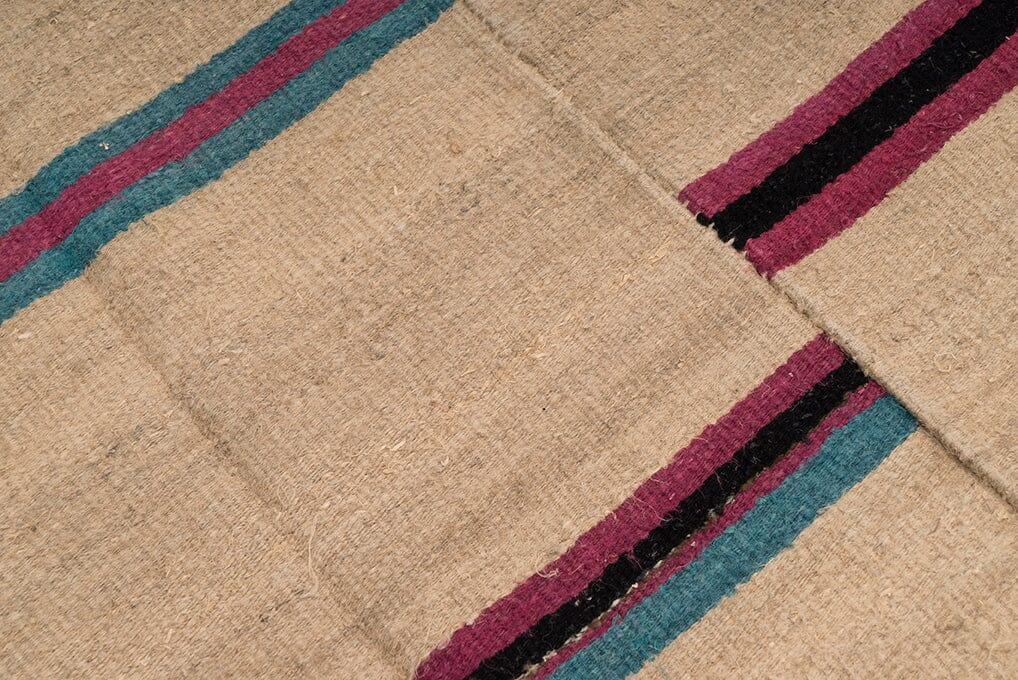 Hemp Bouquet Handwoven Vintage Hemp Rug - 01-00120 - Arconiz
