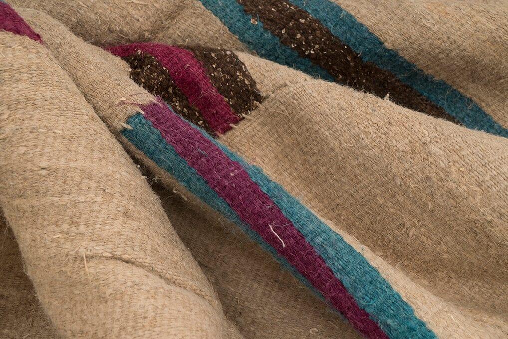 Hemp Bouquet Handwoven Vintage Hemp Rug - 01-00120 - Arconiz