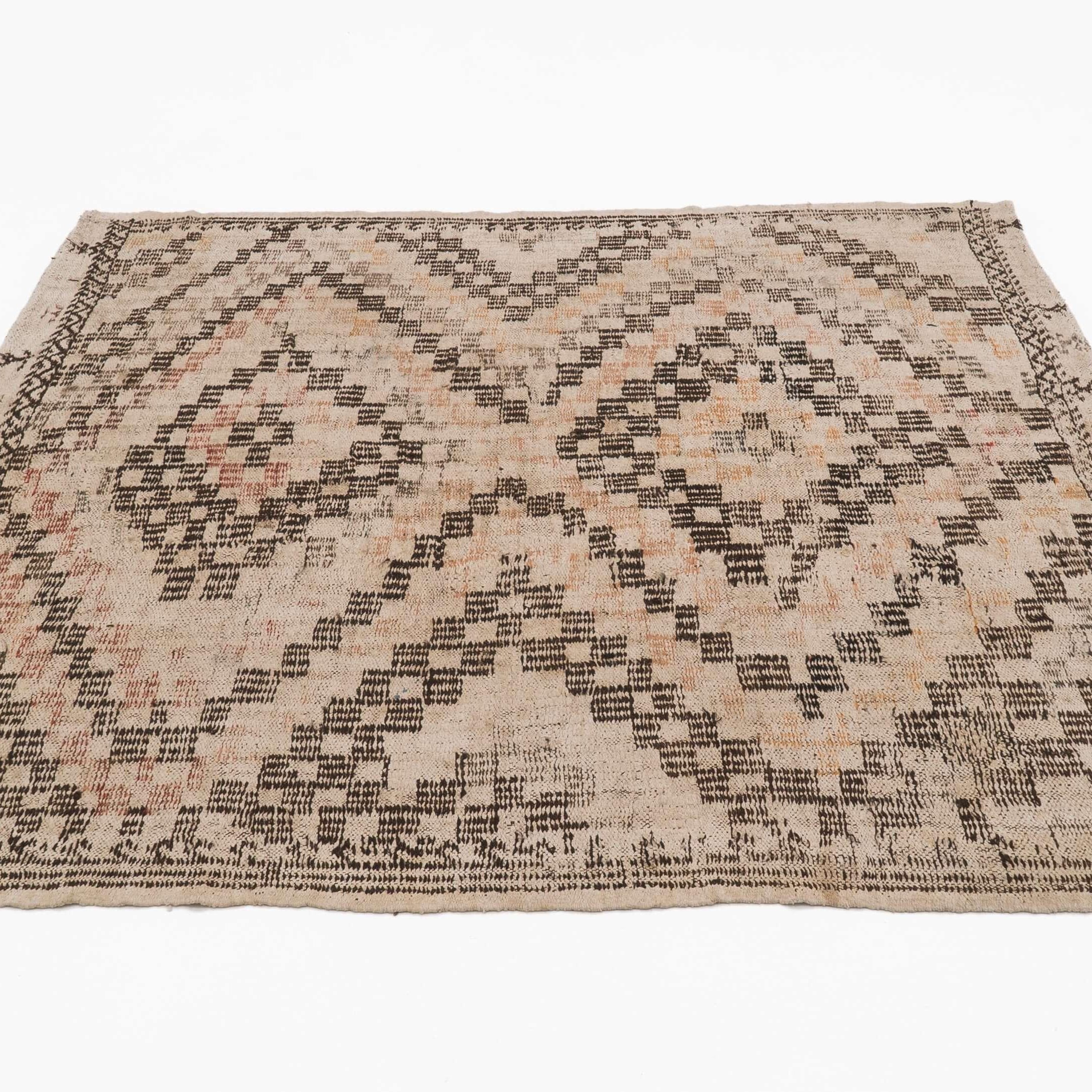 Hemp Bouquet Handwoven Vintage Hemp Rug, Anatolian Design - 01-00141 - Arconiz