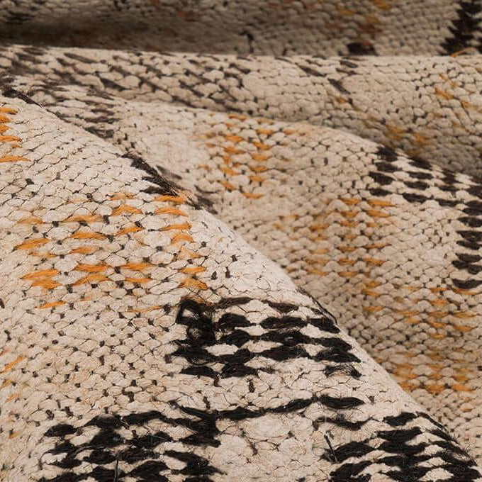 Hemp Bouquet Handwoven Vintage Hemp Rug, Anatolian Design - 01-00141 - Arconiz