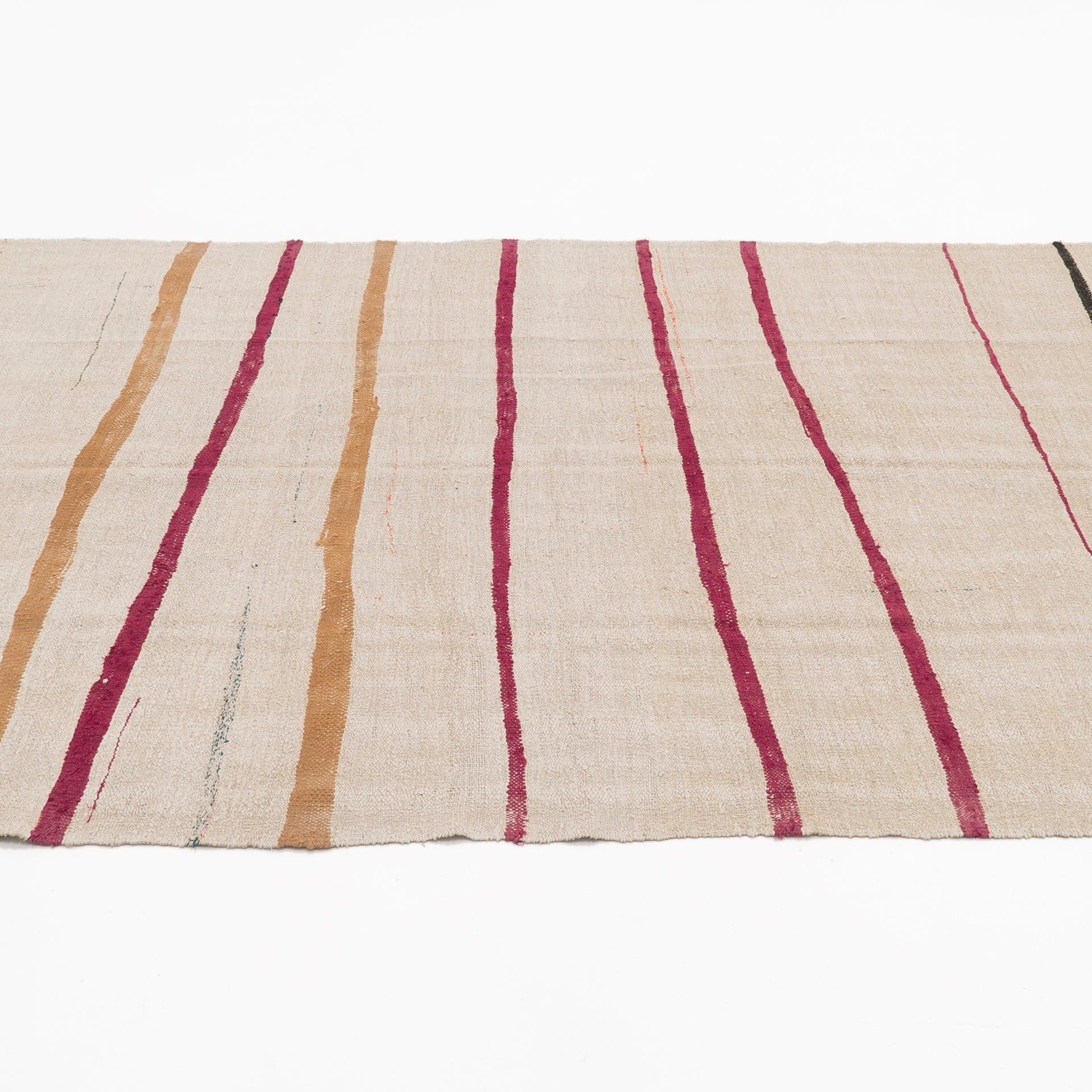 Hemp Bouquet Handwoven Vintage Hemp Rug - 01-00159 - Arconiz