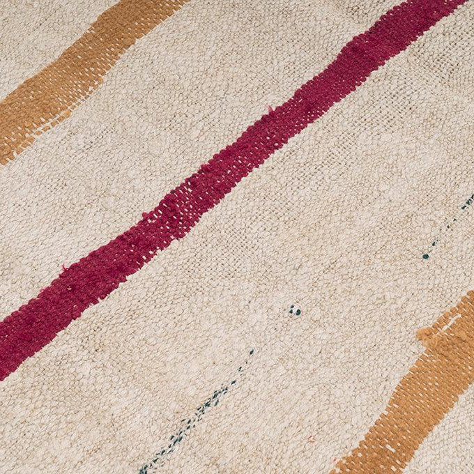 Hemp Bouquet Handwoven Vintage Hemp Rug - 01-00159 - Arconiz