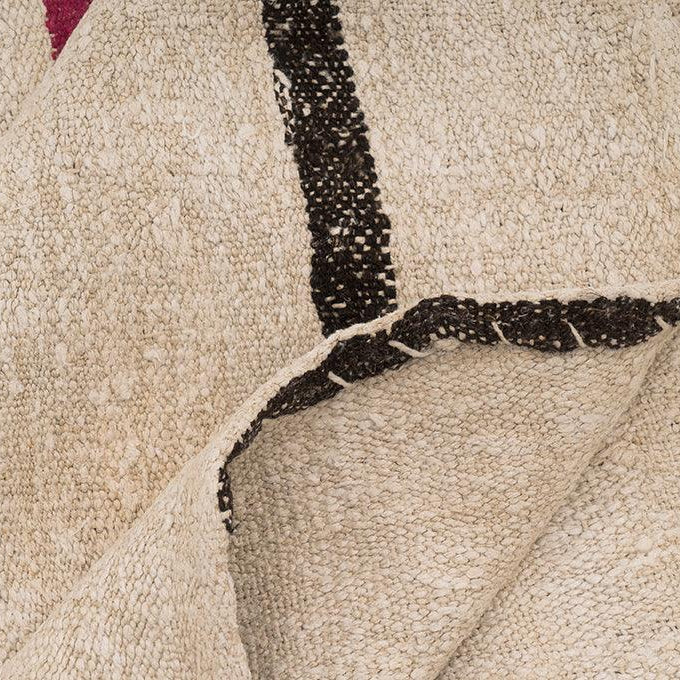 Hemp Bouquet Handwoven Vintage Hemp Rug - 01-00159 - Arconiz