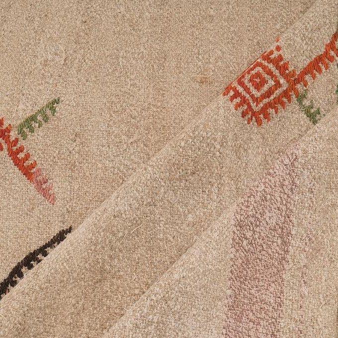 Handwoven Vintage Hemp Rug - 01-00164 - Arconiz