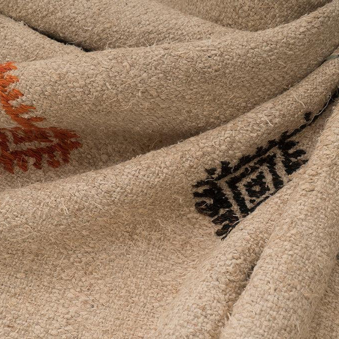 Handwoven Vintage Hemp Rug - 01-00164 - Arconiz