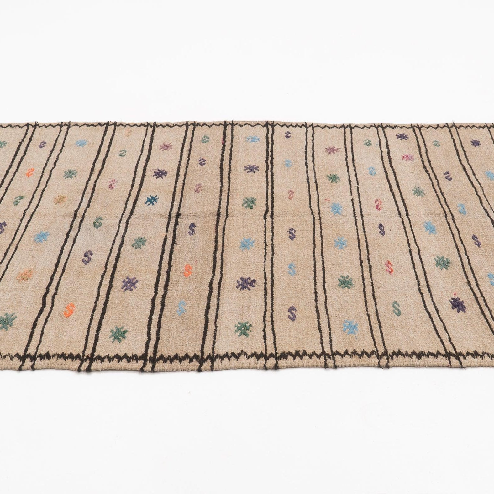 Hemp Bouquet Handwoven Vintage Hemp Rug - 01-00170 - Arconiz