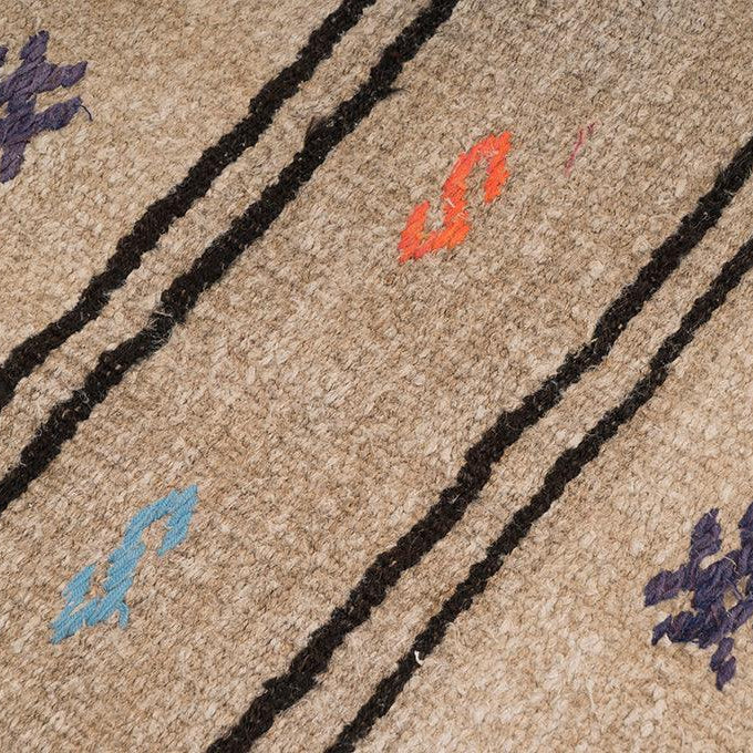 Hemp Bouquet Handwoven Vintage Hemp Rug - 01-00170 - Arconiz