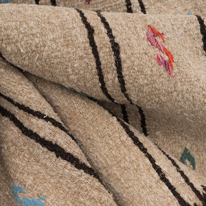 Hemp Bouquet Handwoven Vintage Hemp Rug - 01-00170 - Arconiz