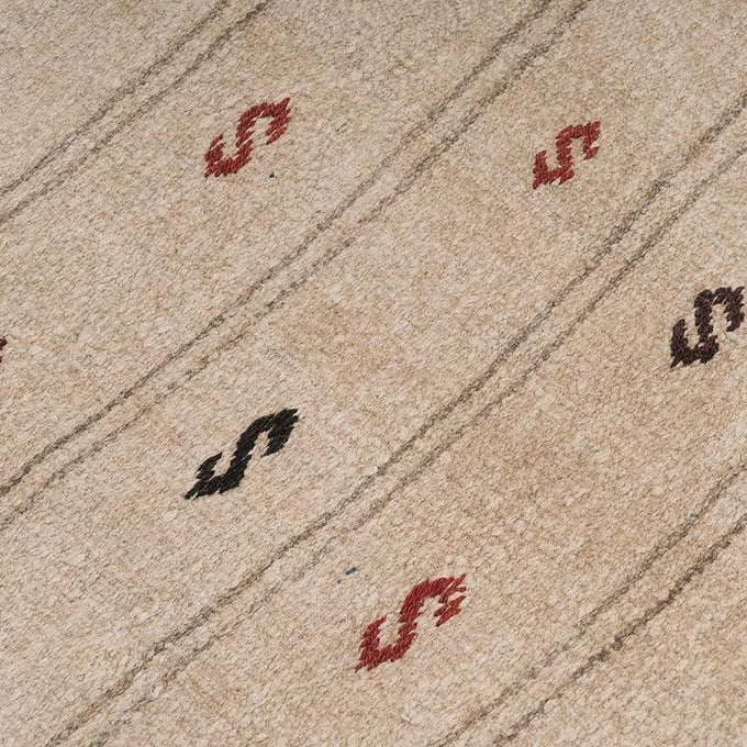 Hemp Bouquet Handwoven Vintage Rug, Anatolian Design - 01-00178 - Arconiz