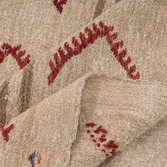 Hemp Bouquet Handwoven Vintage Hemp Rug - 01-00182 - Arconiz