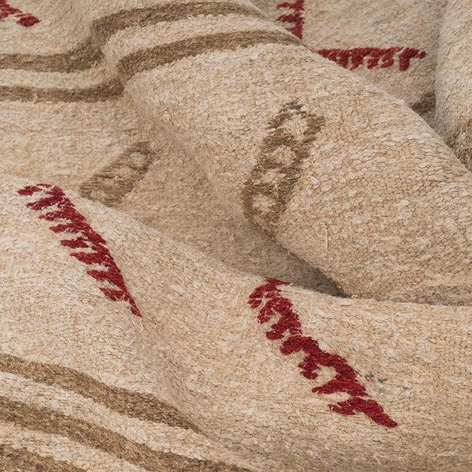 Hemp Bouquet Handwoven Vintage Hemp Rug - 01-00182 - Arconiz