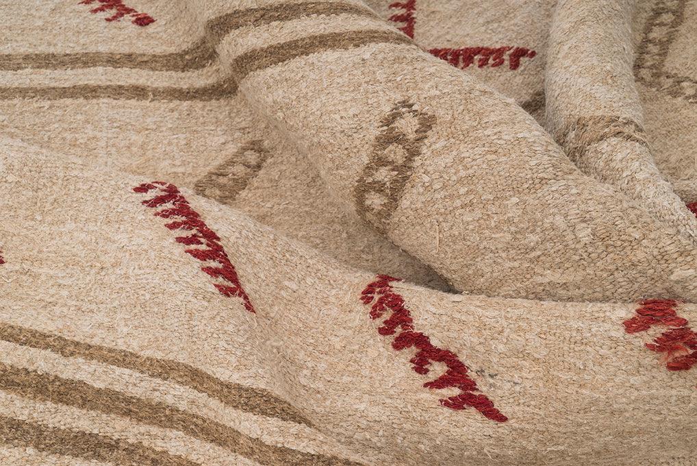 Hemp Bouquet Handwoven Vintage Hemp Rug - 01-00182 - Arconiz