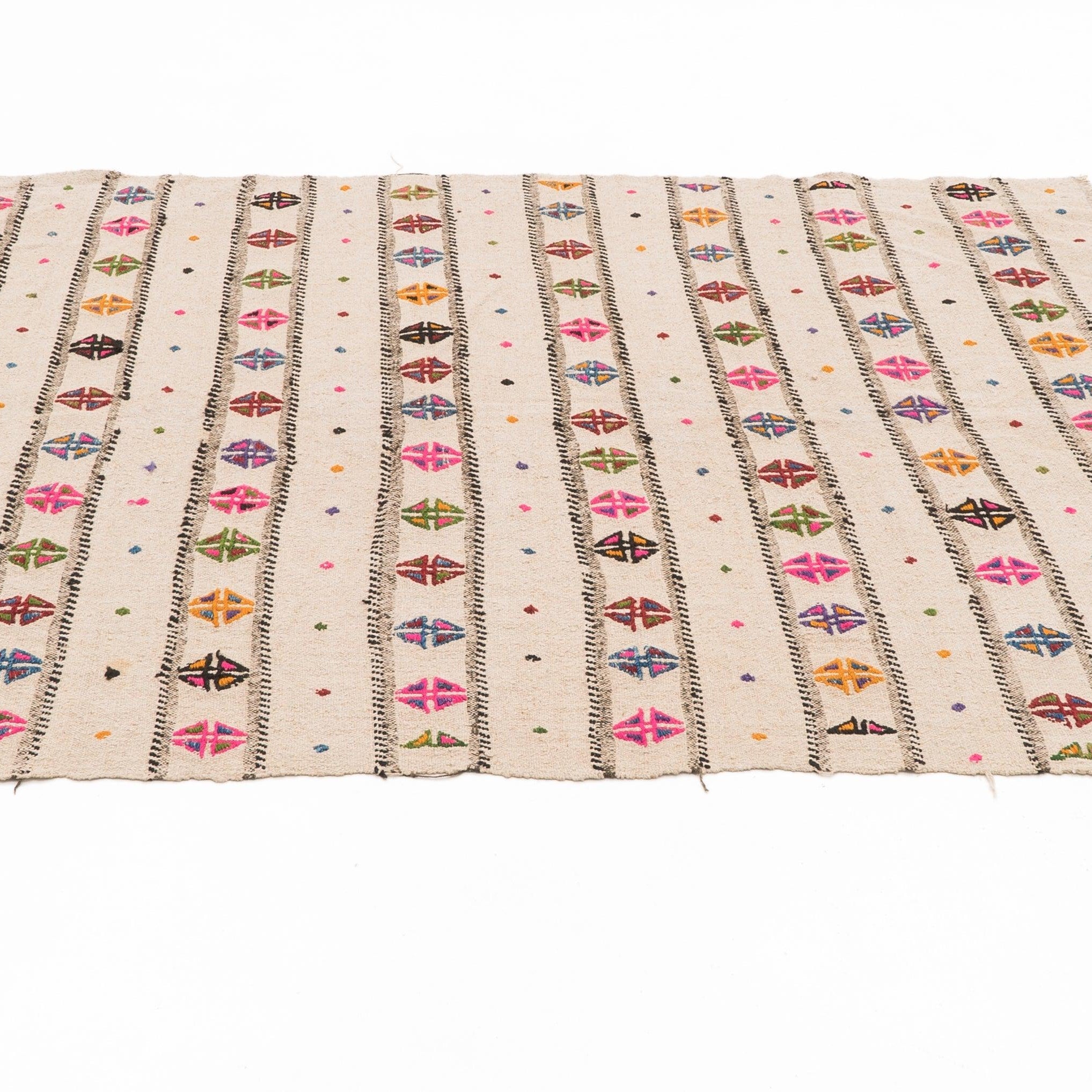 Hemp Bouquet Handwoven Vintage Anatolian Rug - 01-00212 - Arconiz