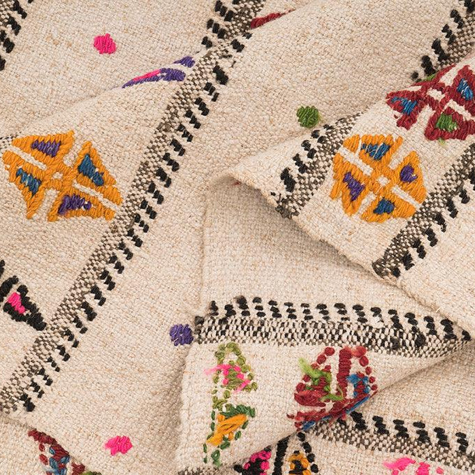 Hemp Bouquet Handwoven Vintage Anatolian Rug - 01-00212 - Arconiz