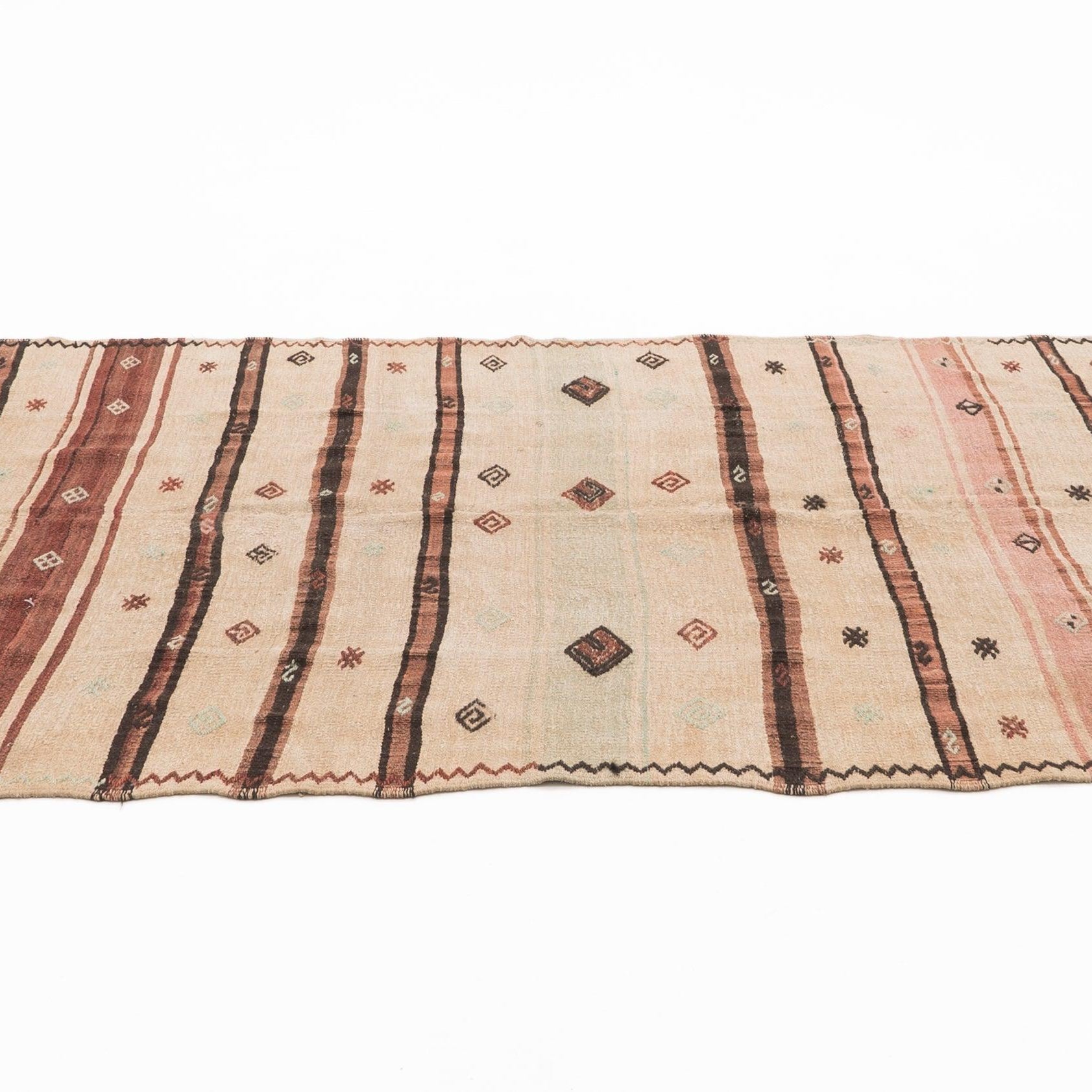 Hemp Bouquet Handwoven Vintage Hemp Rug - 01-00253 - Arconiz
