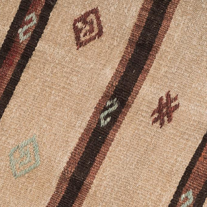 Hemp Bouquet Handwoven Vintage Hemp Rug - 01-00253 - Arconiz