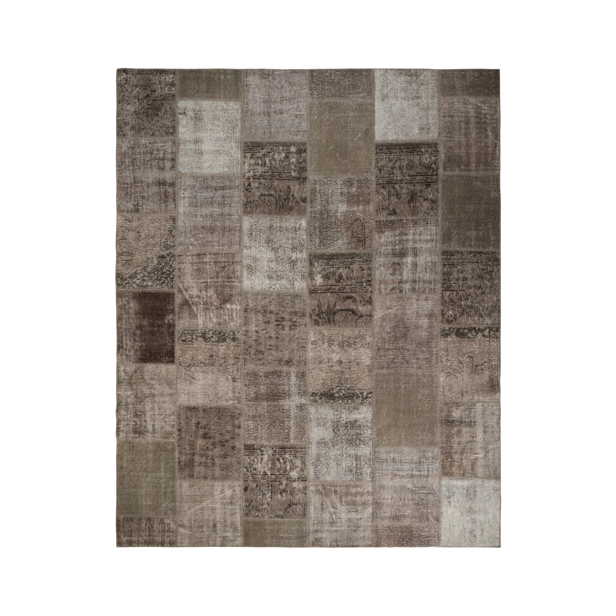 Vintage BeigeTurkish Patchwork Pattern Rug - TUR-BEI-ANW-710-016 - Arconiz