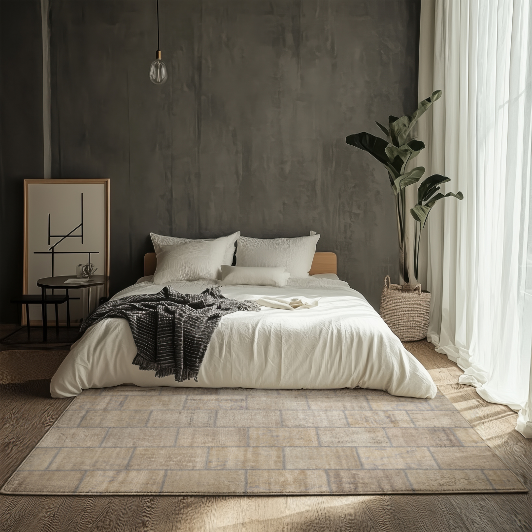 Vintage Beige Patchwork Turkish Rug - TUR-BEI-PAT-810-001 - Arconiz