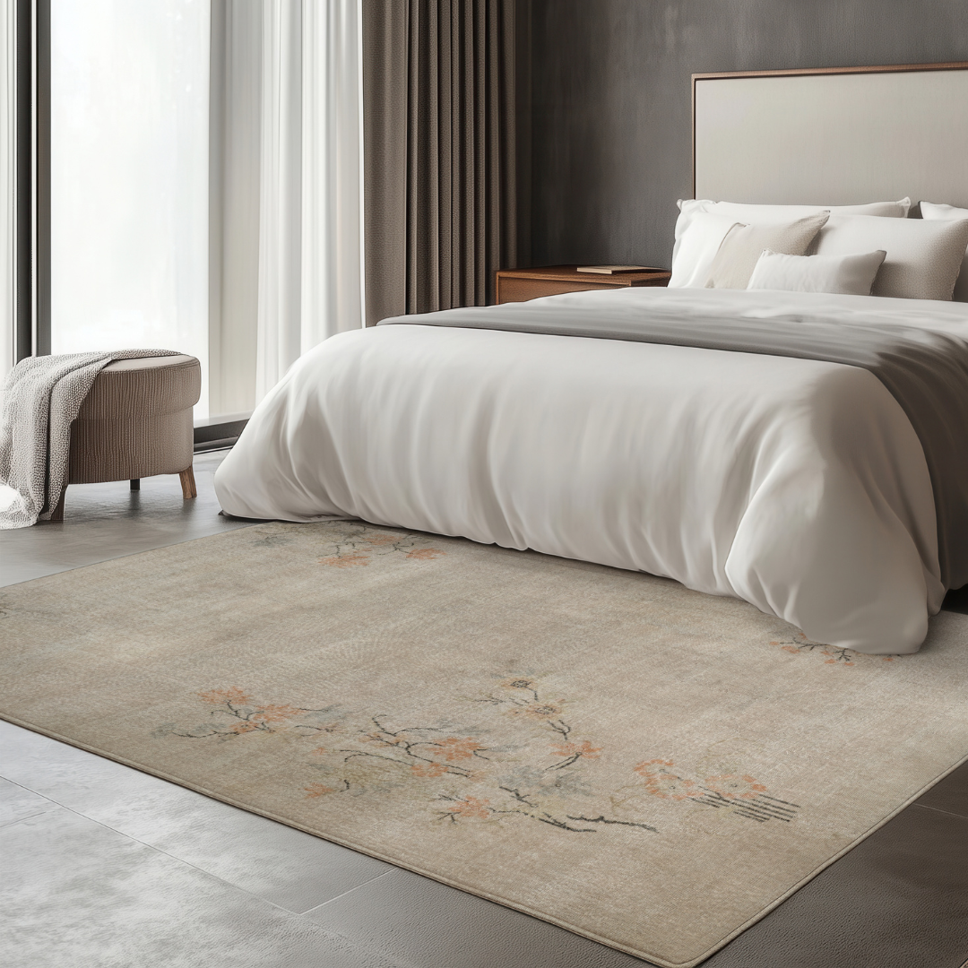 Vintage Beige Turkish Floral Rug - TUR-BEI-SAK-69-008 - Arconiz