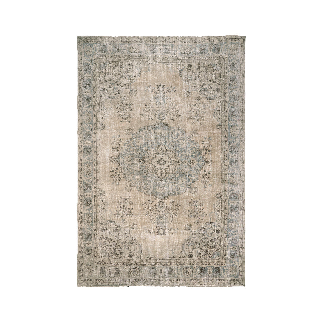 Vintage Beige Turkish Medallion Rug - TUR-BEI-PAT-710-010 - Arconiz