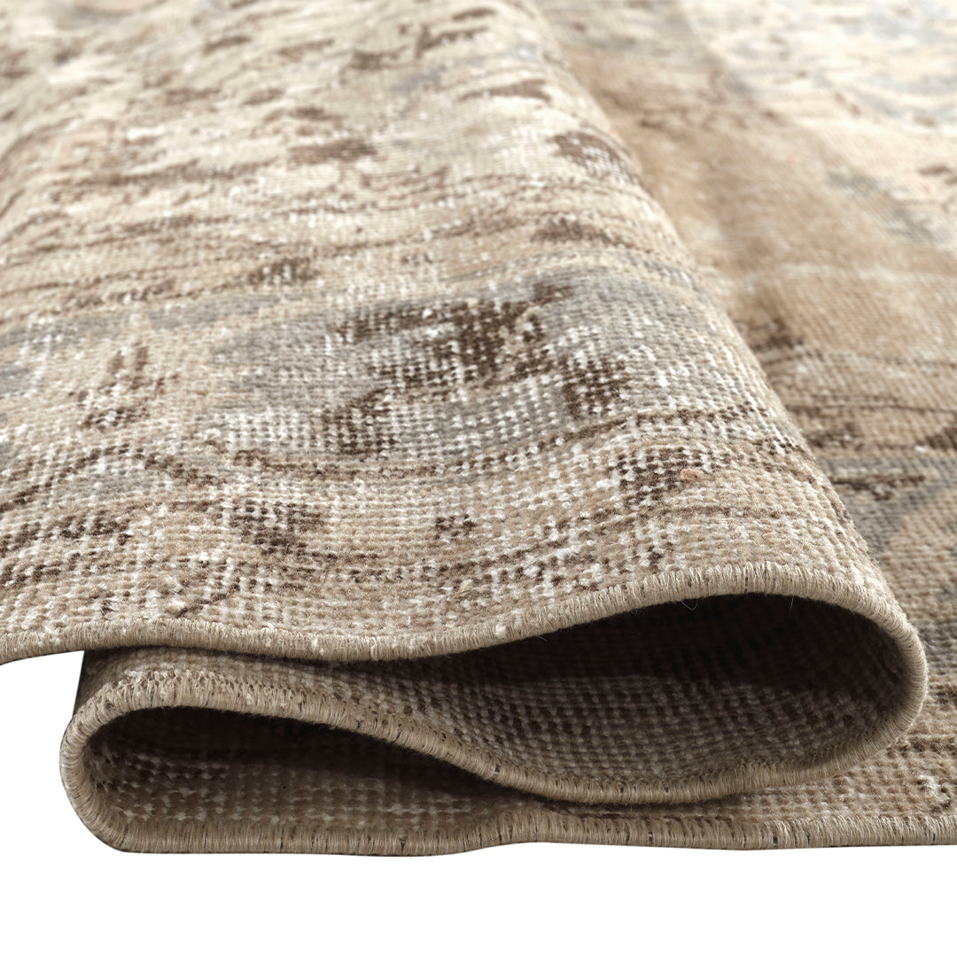 Vintage Beige Turkish Medallion Rug - TUR-BEI-PAT-710-010 - Arconiz