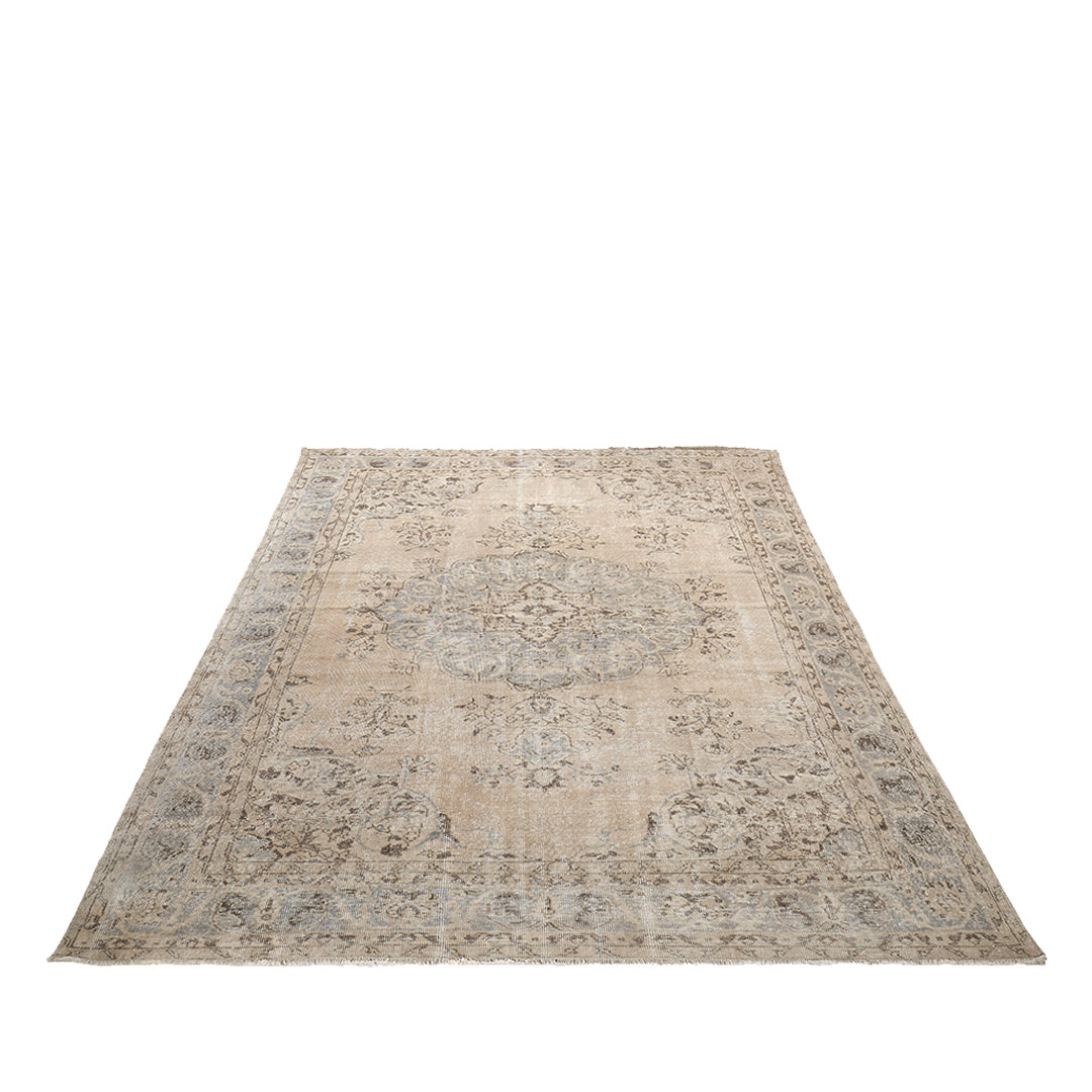 Vintage Beige Turkish Medallion Rug - TUR-BEI-PAT-710-010 - Arconiz