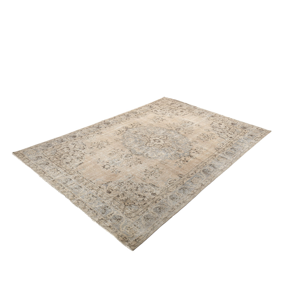 Vintage Beige Turkish Medallion Rug - TUR-BEI-PAT-710-010 - Arconiz