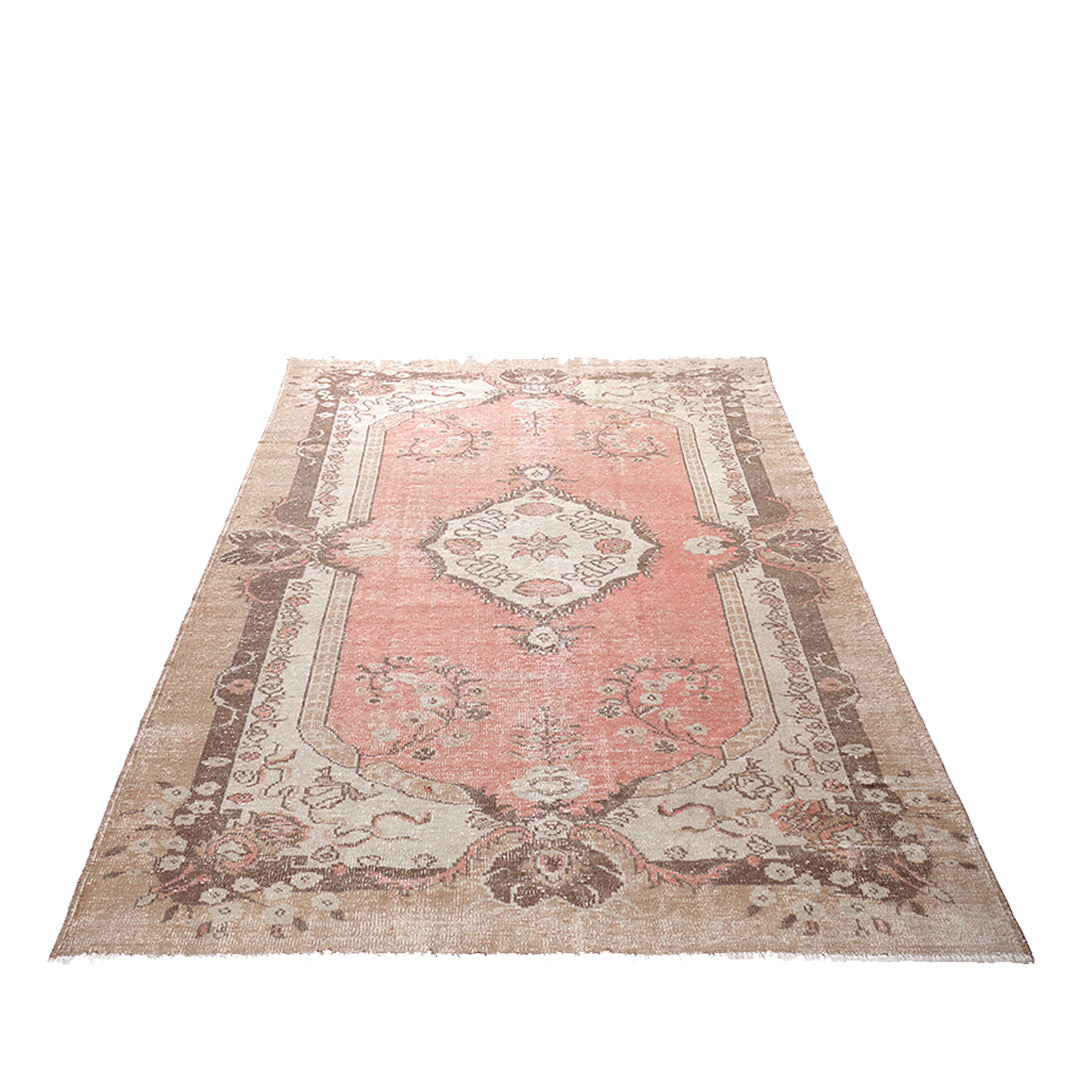 Vintage Beige Turkish Medallion Rug - TUR-PNK-SAL-610-013 - Arconiz