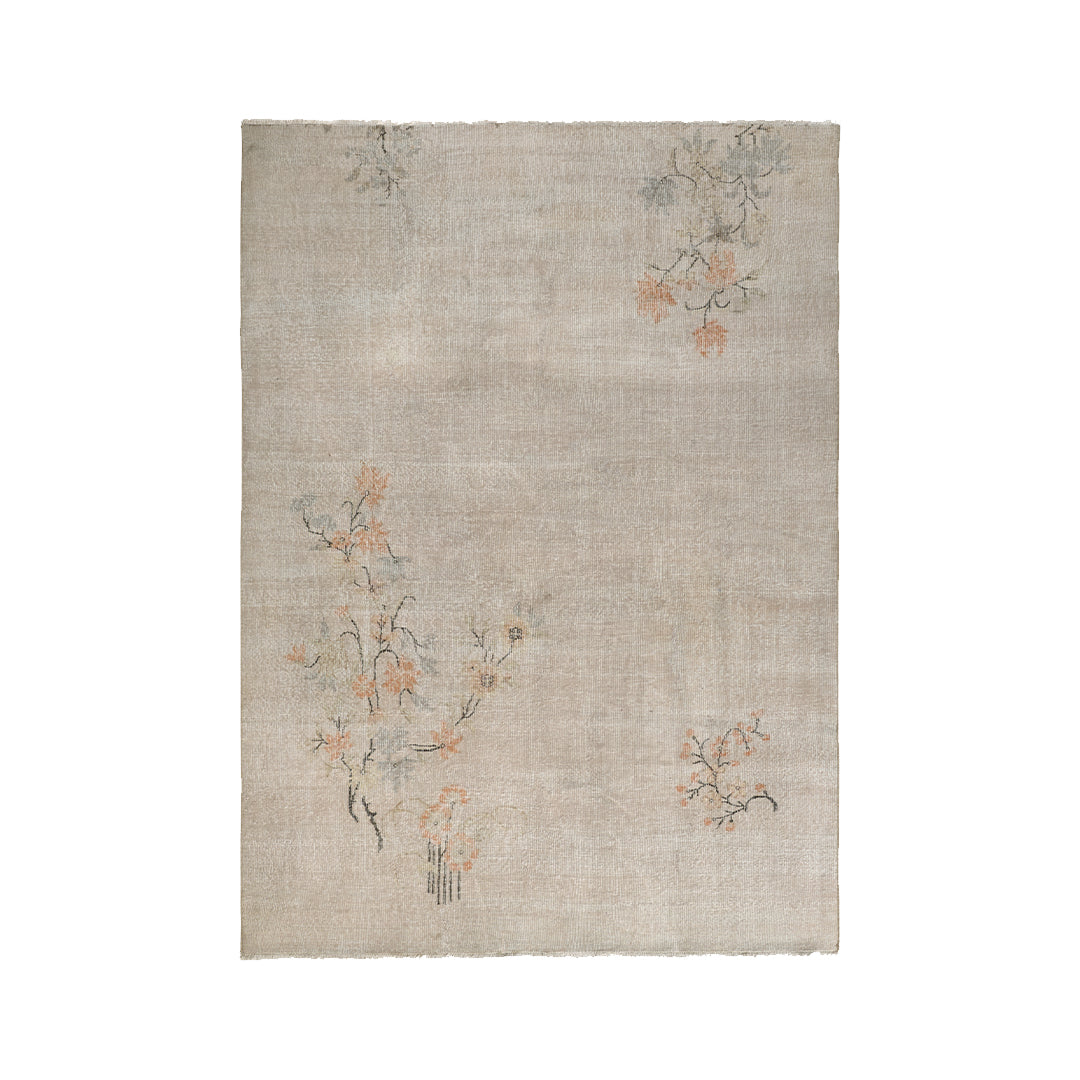 Vintage Beige Turkish Floral Rug - TUR-BEI-SAK-69-008 - Arconiz