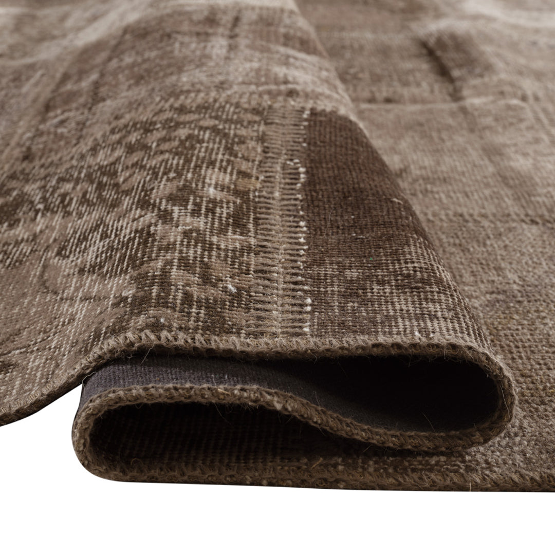 Vintage BeigeTurkish Patchwork Pattern Rug - TUR-BEI-ANW-710-016 - Arconiz