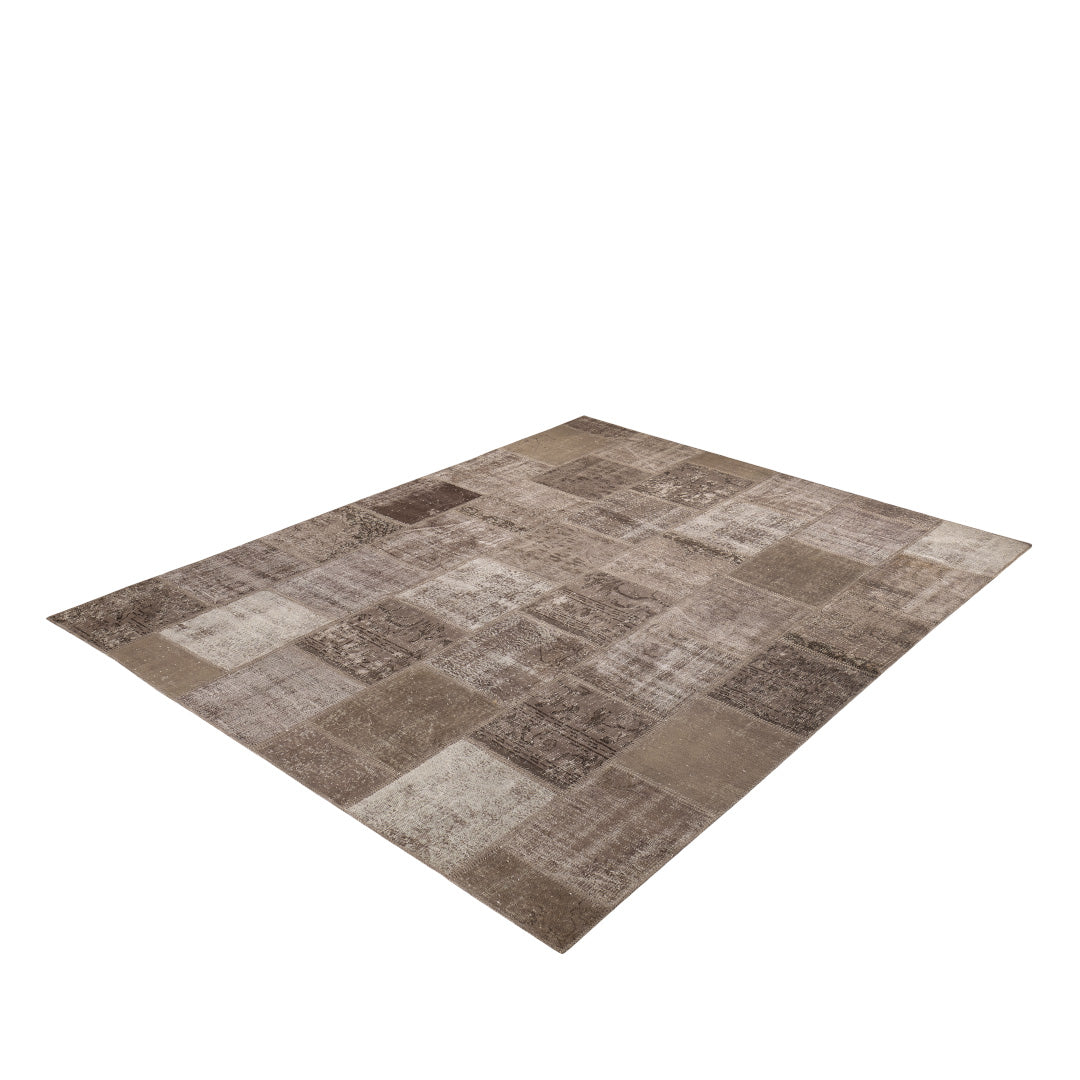 Vintage BeigeTurkish Patchwork Pattern Rug - TUR-BEI-ANW-710-016 - Arconiz